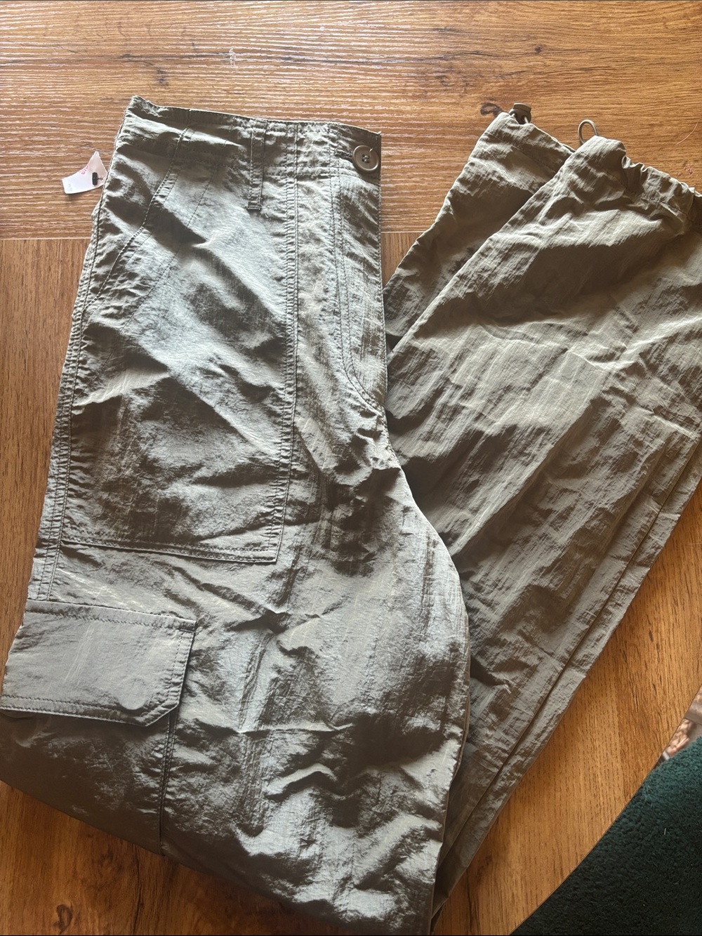 Olive Green Casual Utility Pants
